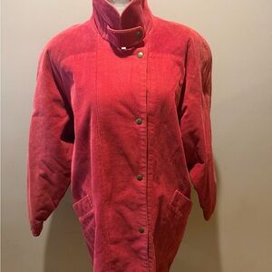 Vintage Light Red Corduroy Women's Jacket